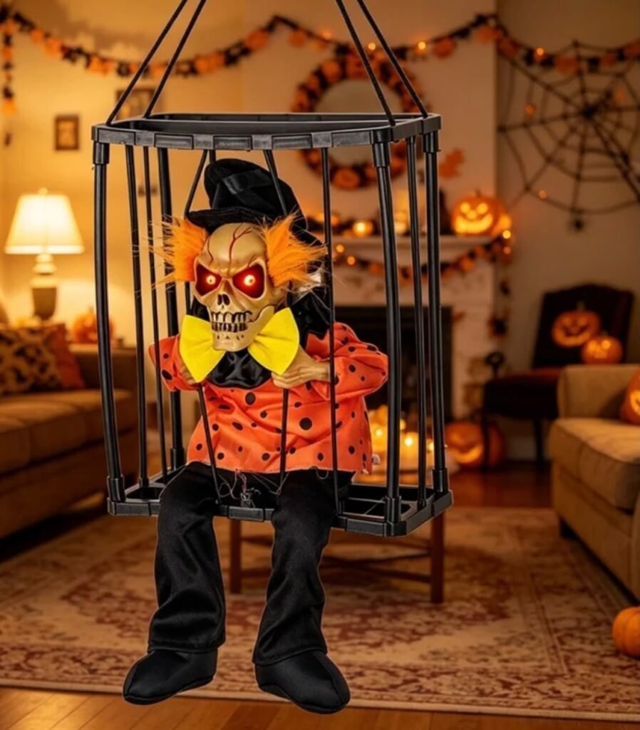 Interactive Cage Ghost Prop with Sound Effects & Extending Head #15