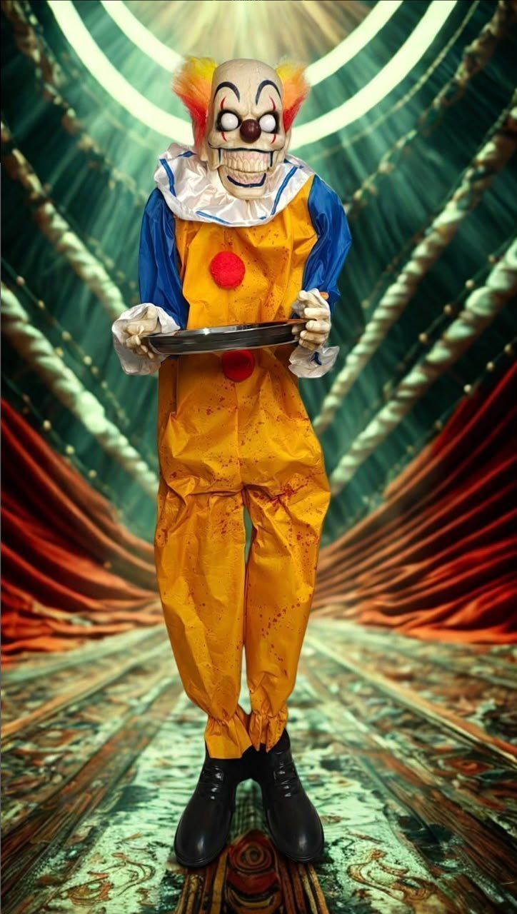 Sound & Press Activated Talking Butler Clown Animatronic with Animated Mouth, Light & Sound Effects #24 - Image 3