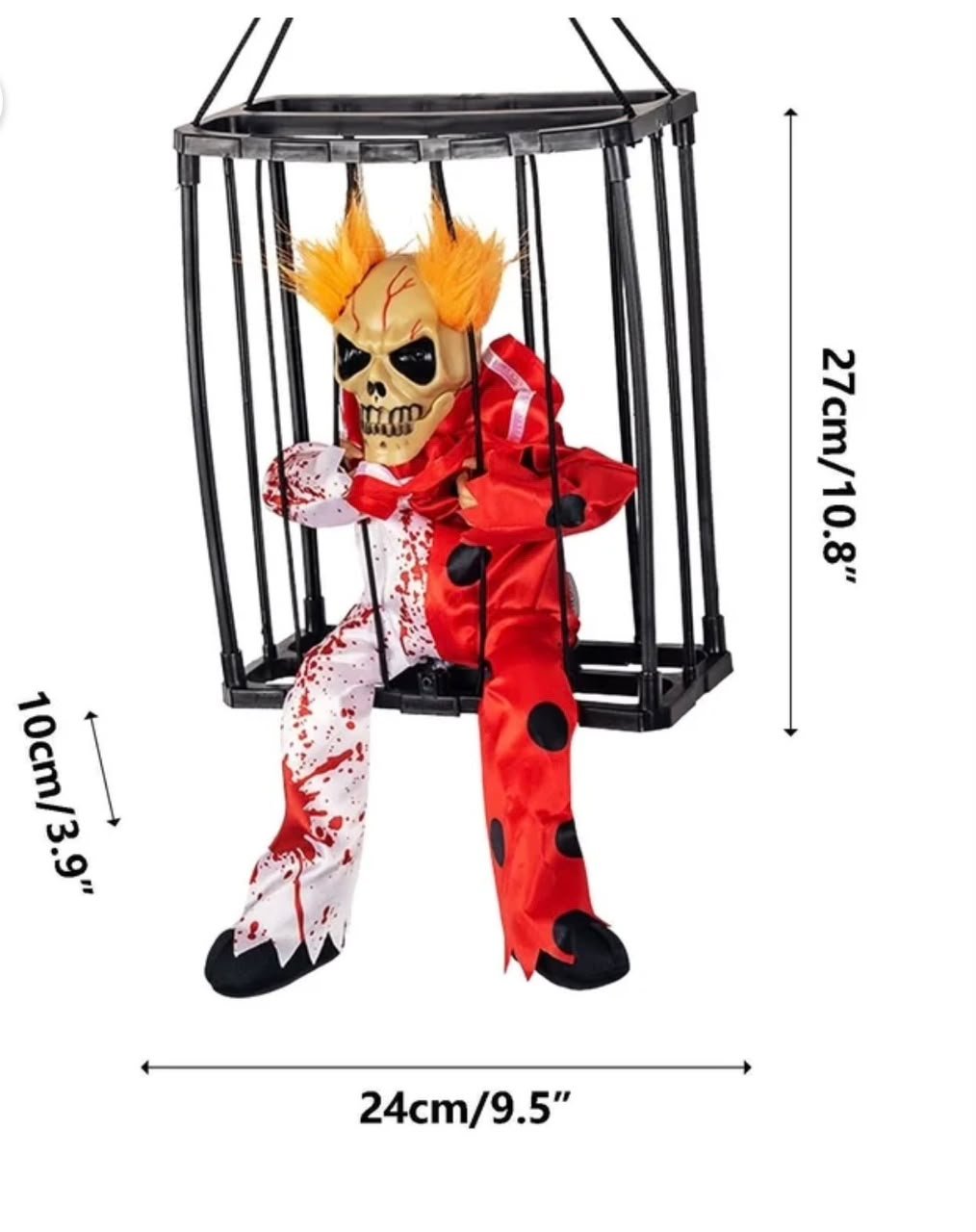 Animatronic Haunted Cage Ghost with Glowing Eyes & Extending Head #14 - Image 2