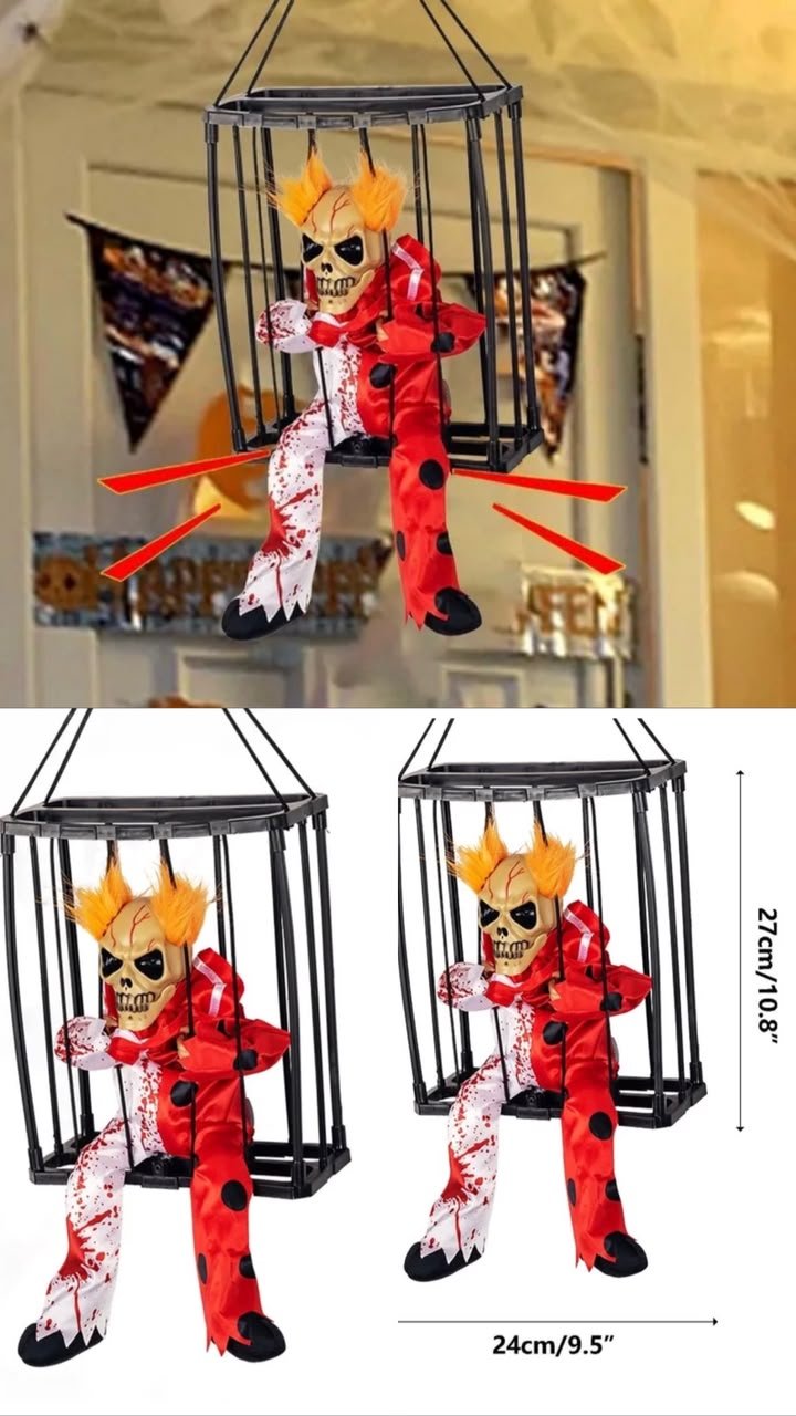 Animatronic Haunted Cage Ghost with Glowing Eyes & Extending Head #14 - Image 5