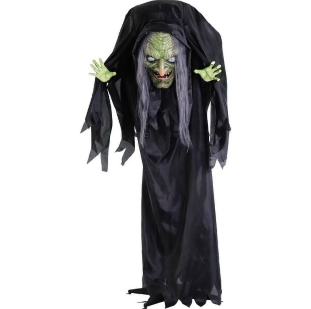 Sound & Press Activated Hunchback Witch Animatronic with Motion, Light & Sound Effects #20