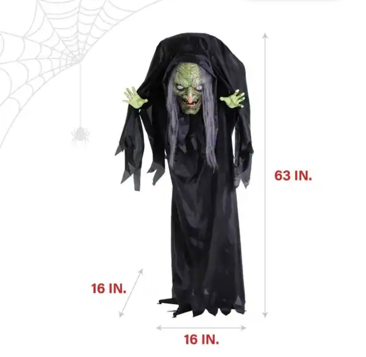Sound & Press Activated Hunchback Witch Animatronic with Motion, Light & Sound Effects #20 - Image 8
