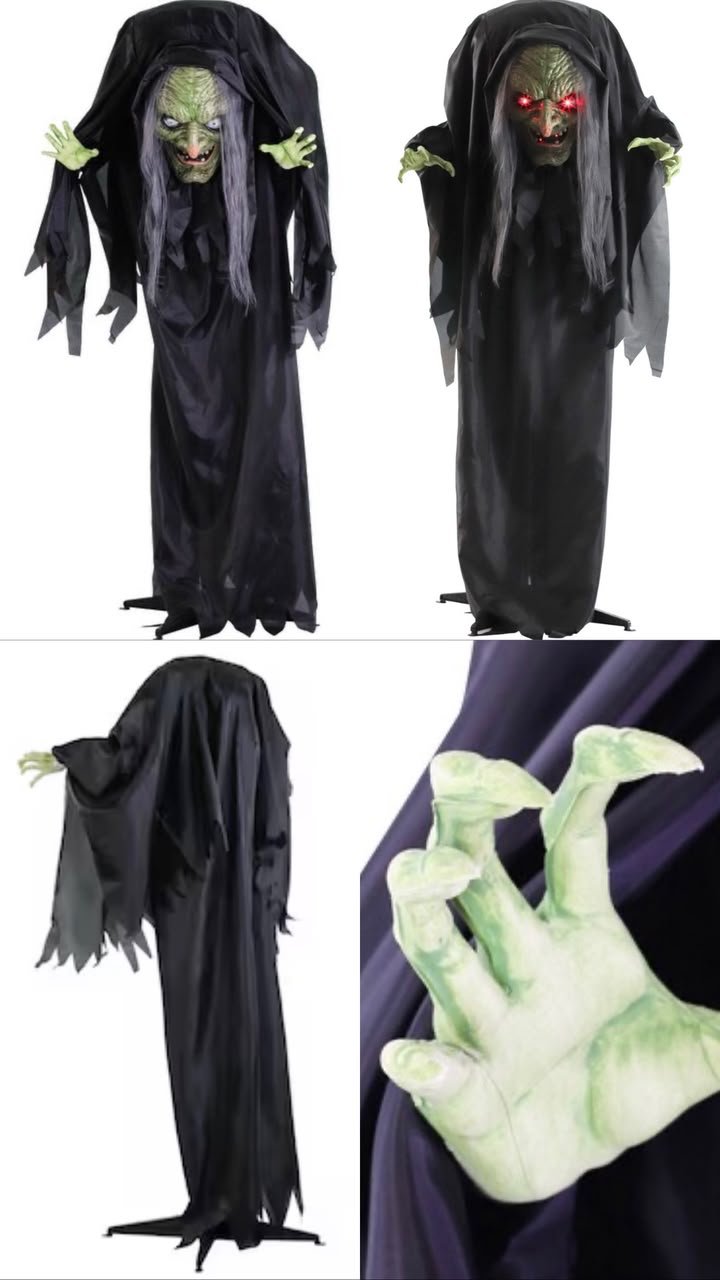 Sound & Press Activated Hunchback Witch Animatronic with Motion, Light & Sound Effects #20 - Image 9