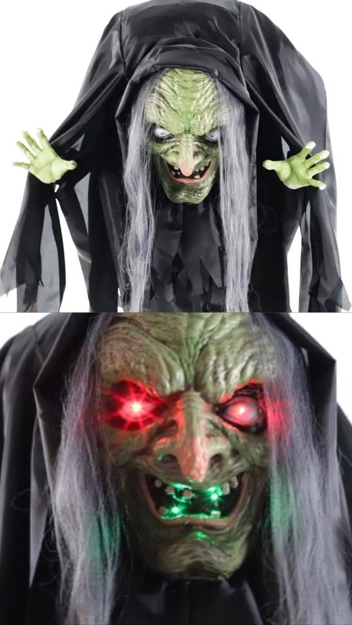Sound & Press Activated Hunchback Witch Animatronic with Motion, Light & Sound Effects #20 - Image 10