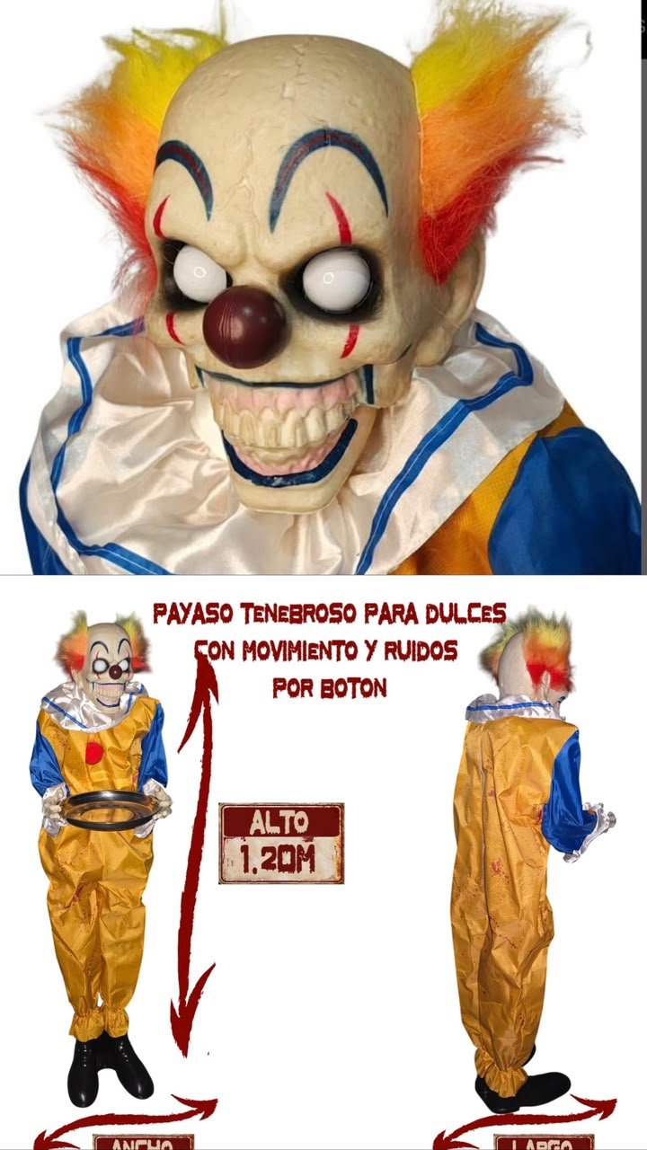 Sound & Press Activated Talking Butler Clown Animatronic with Animated Mouth, Light & Sound Effects #24 - Image 8