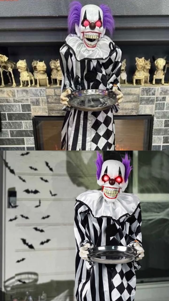 Sound & Press Activated Talking Butler Clown Animatronic with Animated Mouth, Light & Sound Effects #25 - Image 2