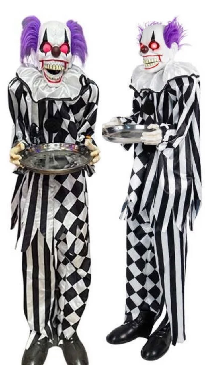 Sound & Press Activated Talking Butler Clown Animatronic with Animated Mouth, Light & Sound Effects #25 - Image 3