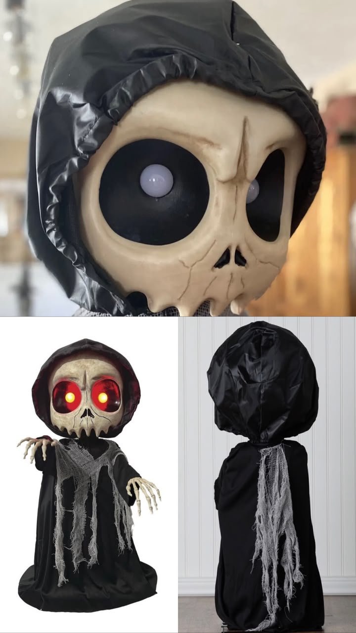 48-Inch Sound & Press Activated Standing Big-Head Skeleton Animatronic with Head Motion, Light & Sound Effects #23 - Image 5