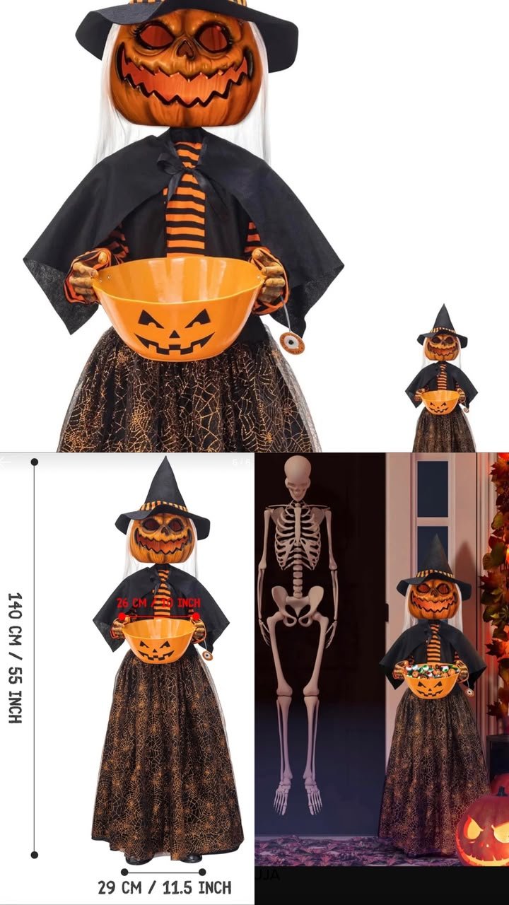 Sound & Press Activated Dancing Standing Pumpkin Animatronic with Motion, Light & Sound Effects #22 - Image 3