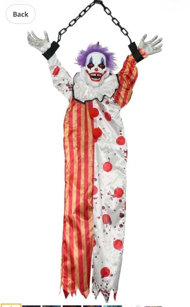 Animatronic Hanging Clown Decor with Light, Sound & Motion #11