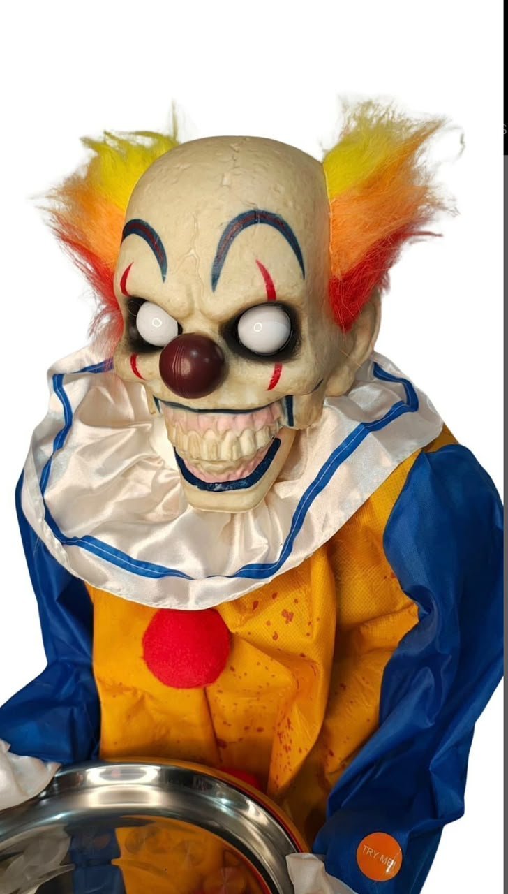 Sound & Press Activated Talking Butler Clown Animatronic with Animated Mouth, Light & Sound Effects #24 - Image 4