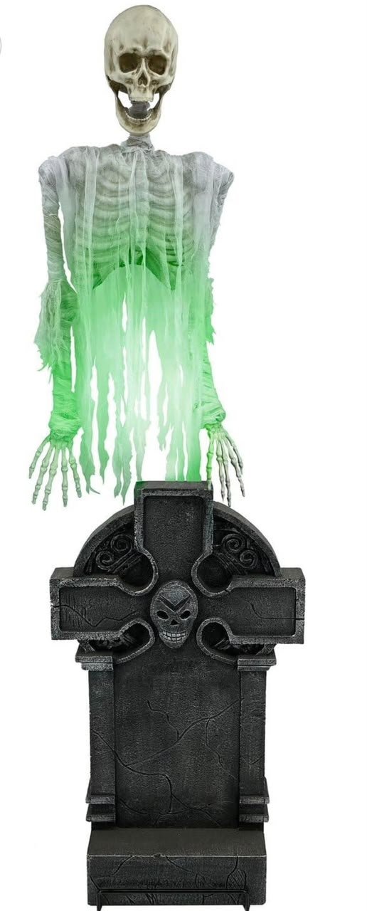 Standing Tombstone Skeleton Animatronic with Sound & Light Effects #19 - Image 2